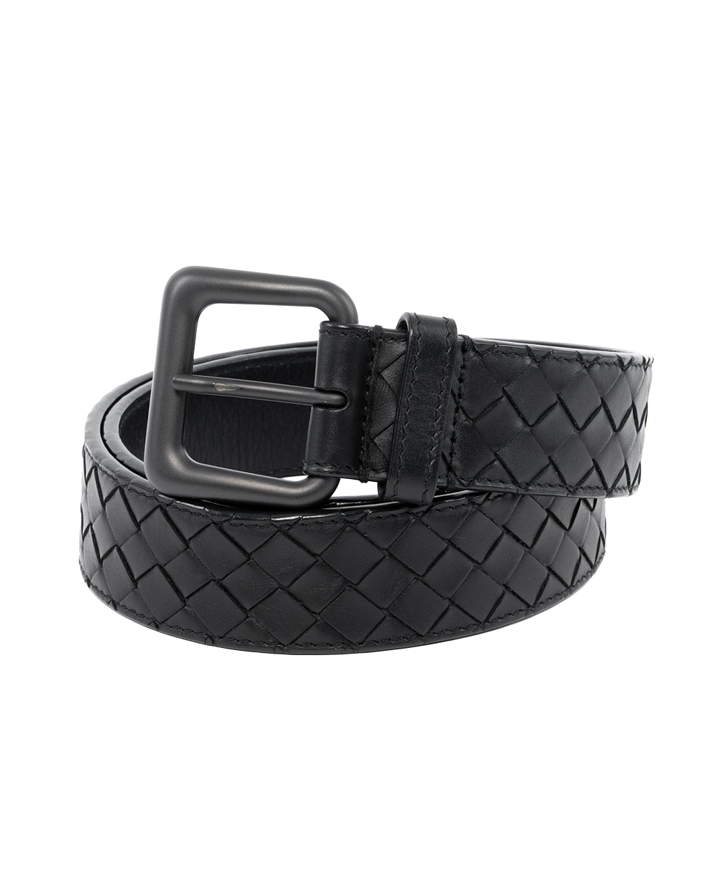 BB253465 BOTTEGA BELT 80 BLACK CALF BHW
