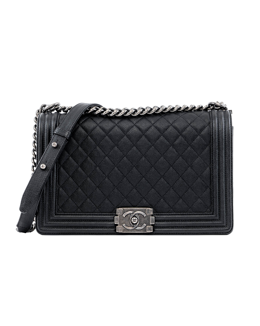 BB253545 CHANEL BOY 11 BLACK CAVIAR RSHW 23170699