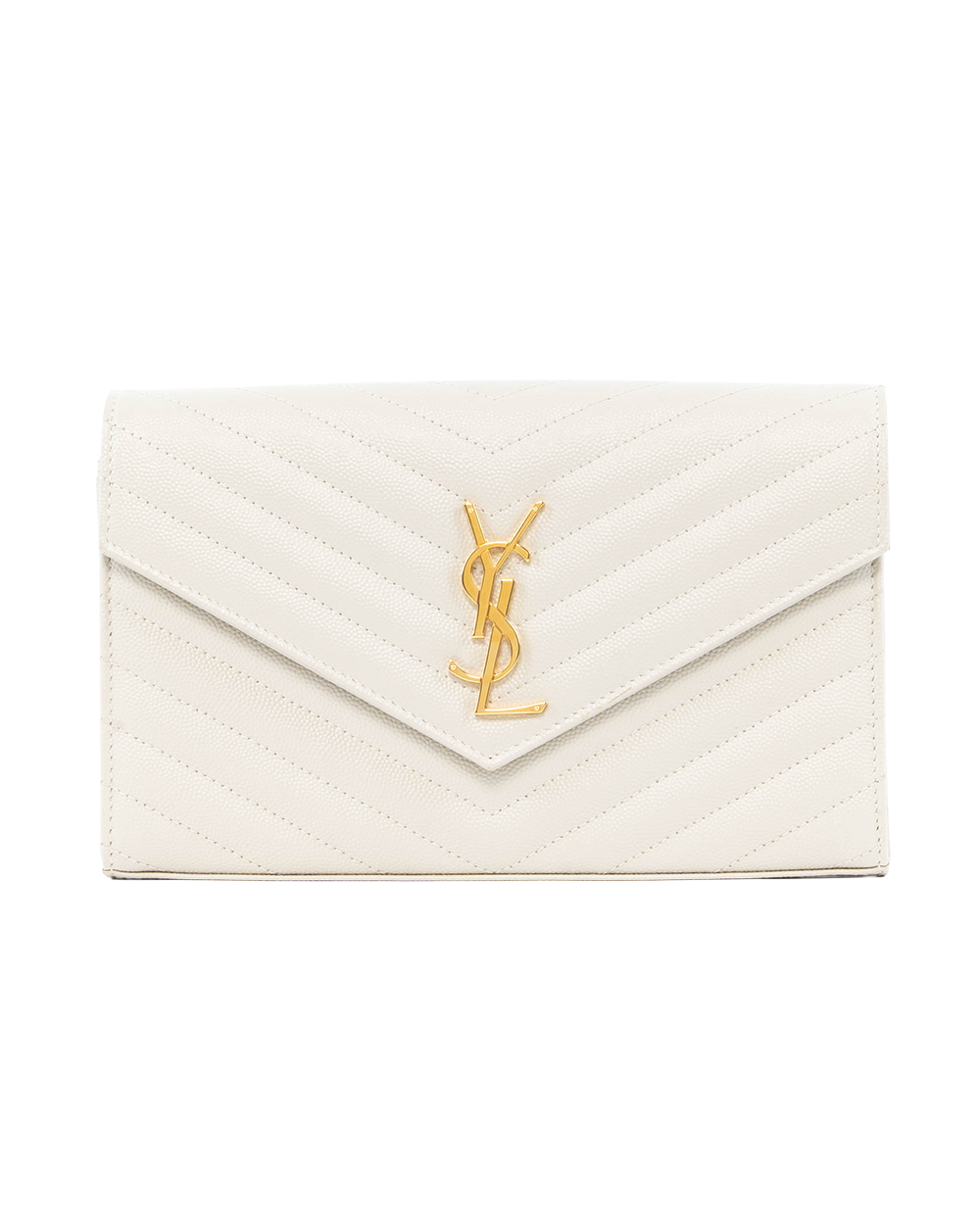 BB253560 YSL WOC 9.5 WHITE CHEVRON GHW GUE377820 1021