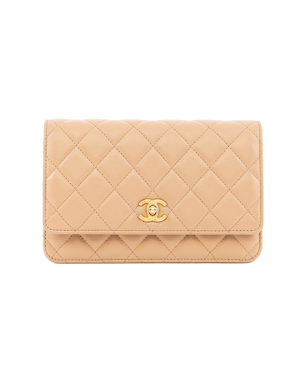 BB253588 CHANEL WOC ADJUSTABLE CHAIN 7.5 BEIGE LAMB GHW XU84PH08