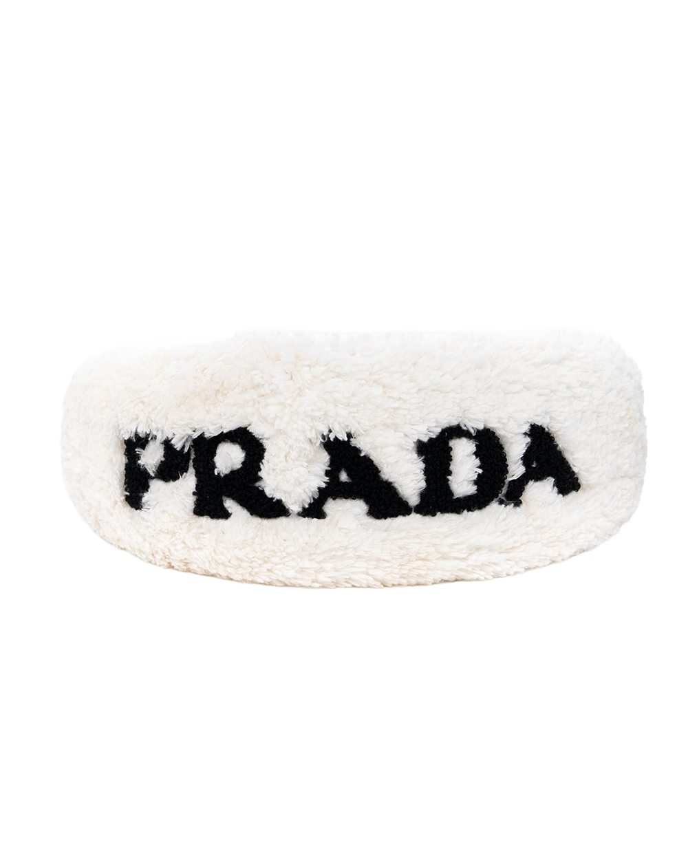 BB253597 PRADA PUFFY LOGO TERRY CLOTH WHITE