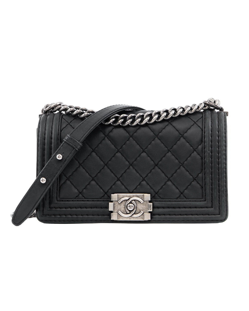 BB253626 CHANEL BOY 10 BLACK LAMB BRHW 18277245