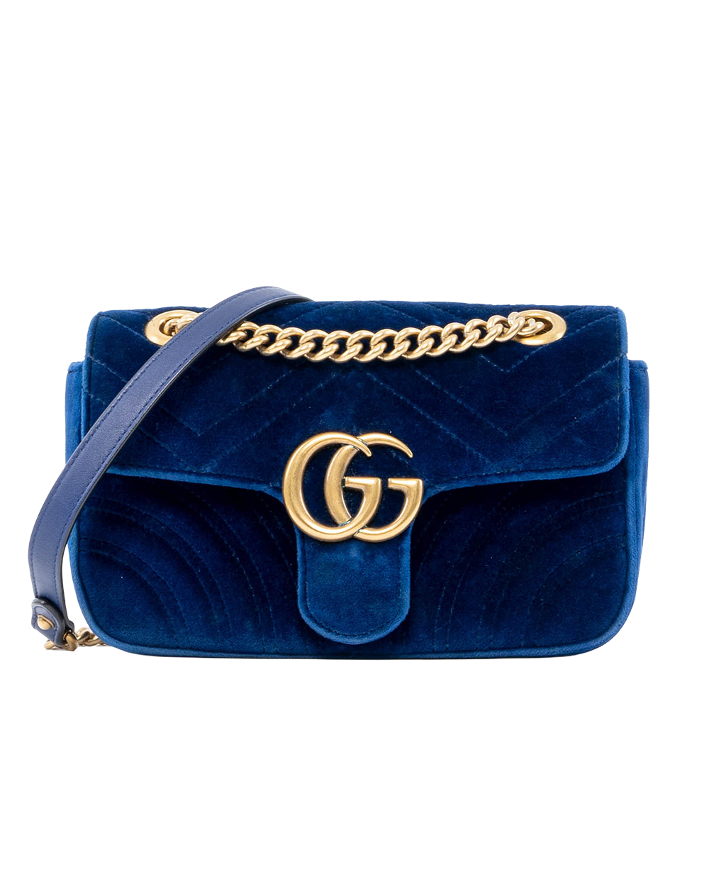 BB253628 GUCCI MARMONT 22 BLUE VELVET GHW 446744 493075