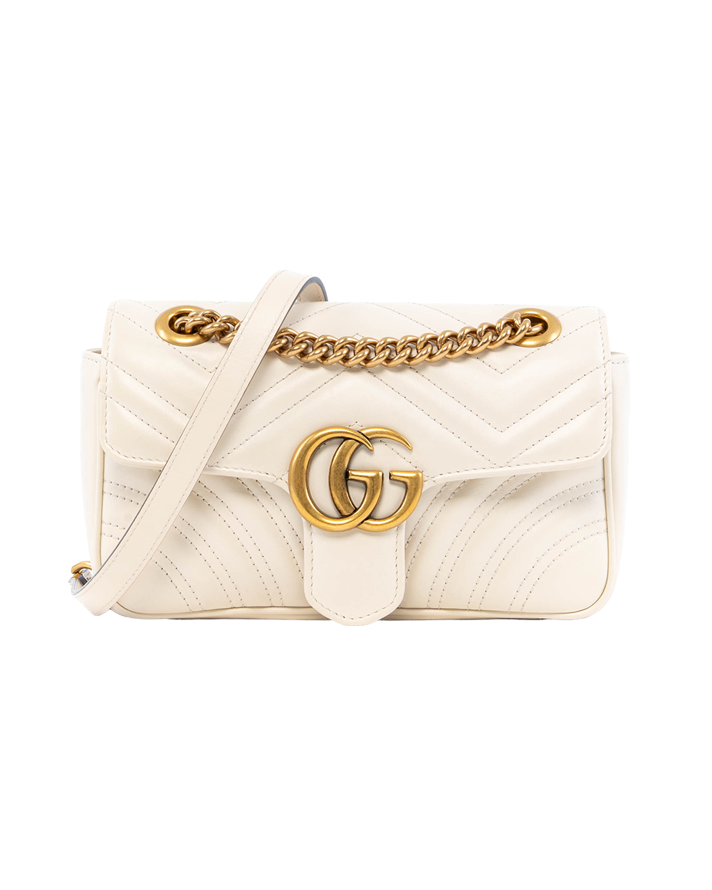BB253637 GUCCI MARMONT 22 WHITE CALF GHW 445744522011