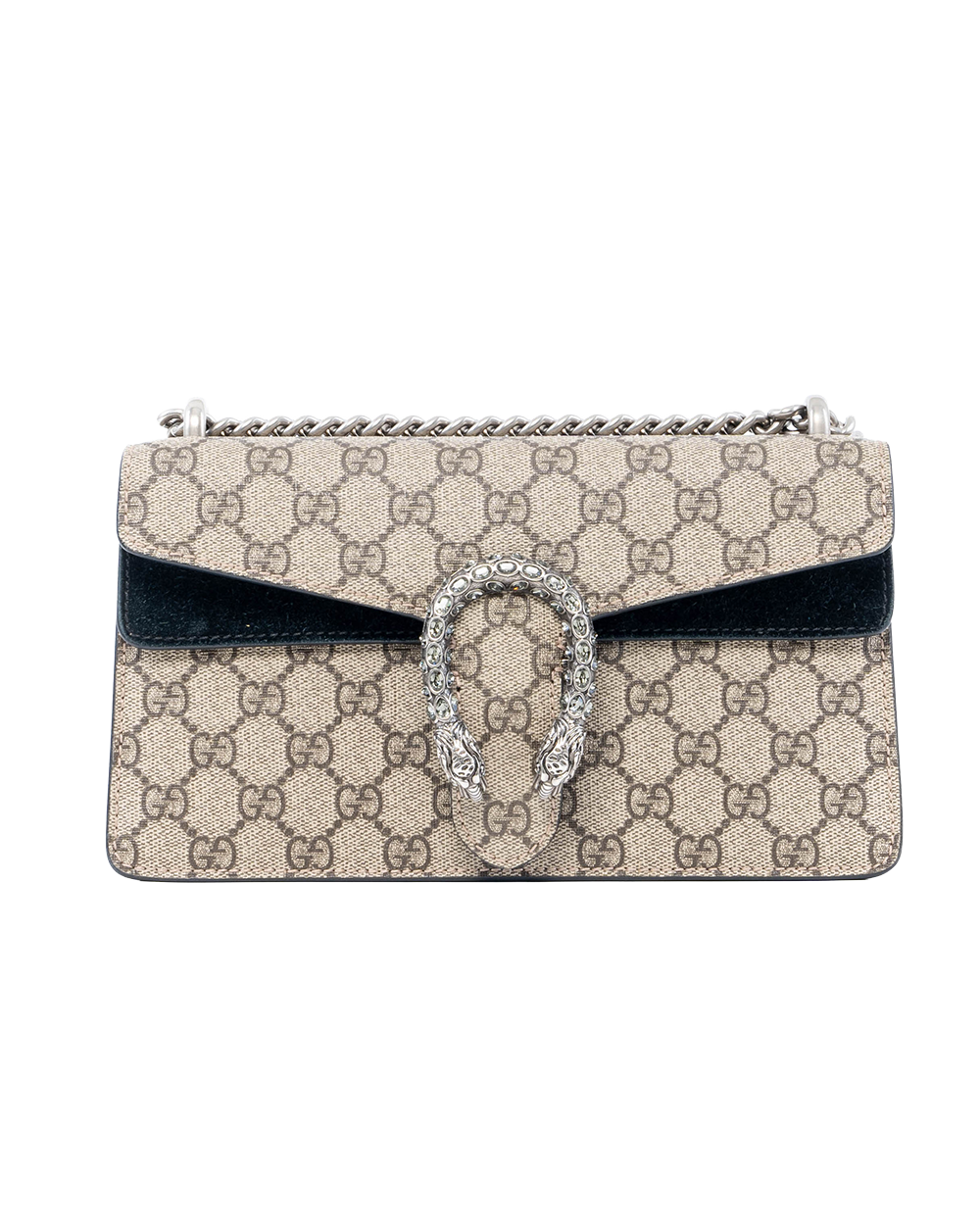 BB253642 GUCCI DIONYSUS NEW SMALL BLACK BEIGE GG MONOGRAM CANVAS SHW 499623 493075