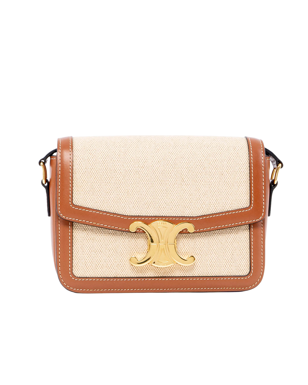 BB253647 CELINE TRIOMPHE TEEN BROWN BEIGE CALF GHW F LM 2283