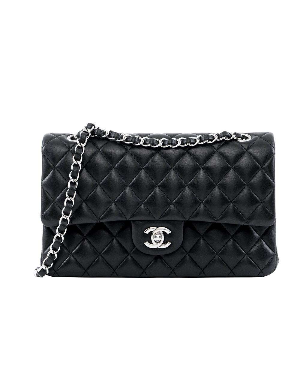 BB253651 CHANEL CLASSIC 10 BLACK LAMB SHW KU9CELU8