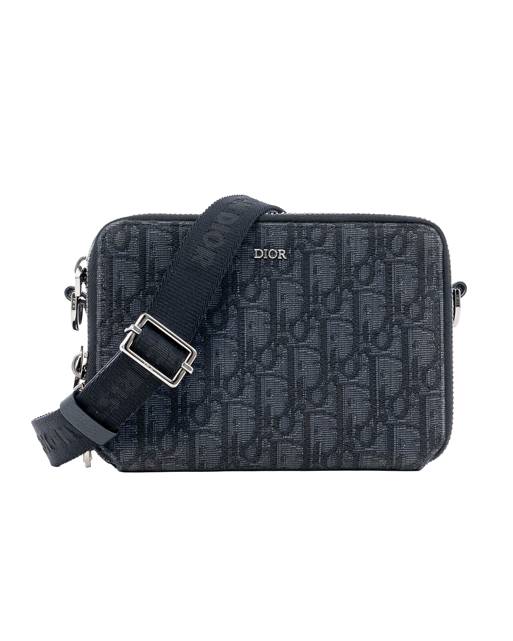 BB253663 DIOR POUCH WITH STRAP BLACK OBLIQUE JACQUARD SHW