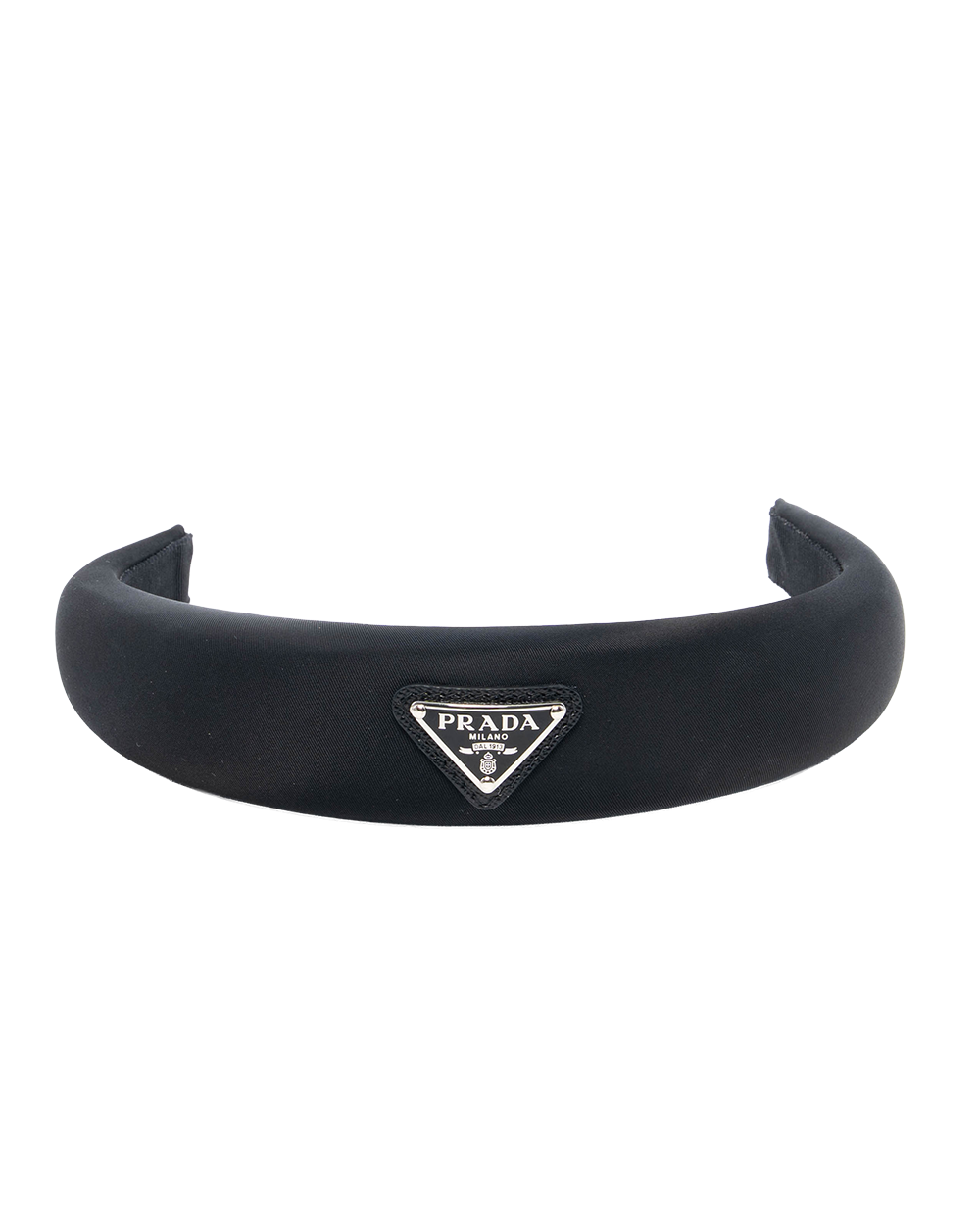BB253673 PRADA LOGO HAIR BRAND BLACK NYLON SHW