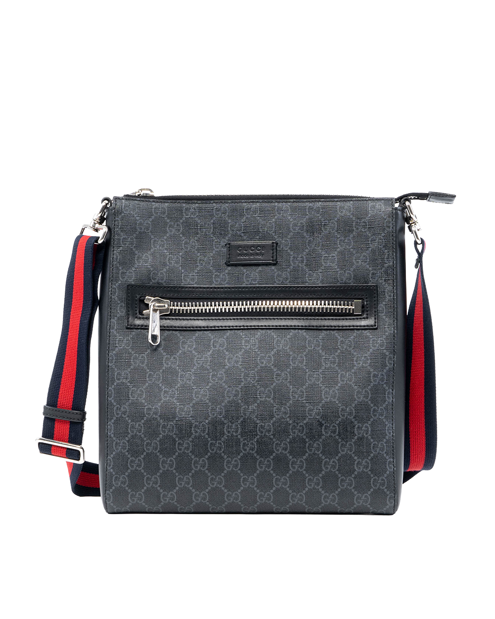 BB253787 GUCCI MESSENGER MEDIUM BLACK GG SUPREME MONOGRAM CANVAS SHW 474137 520981