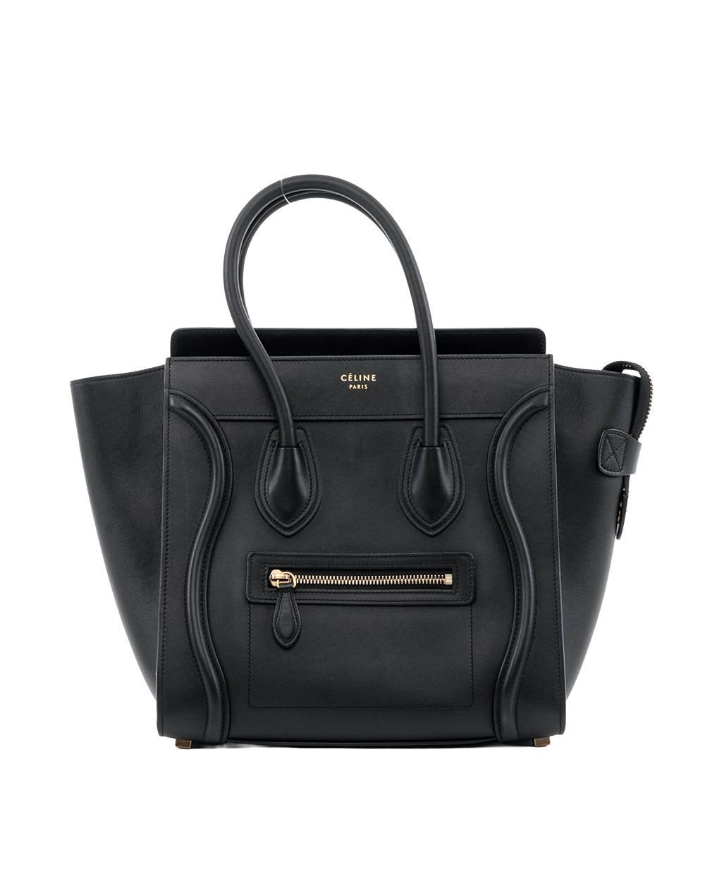 BB253855 CELINE LUGGAGE MICRO BLACK CALF GHW S AT 0126 S CU 0136