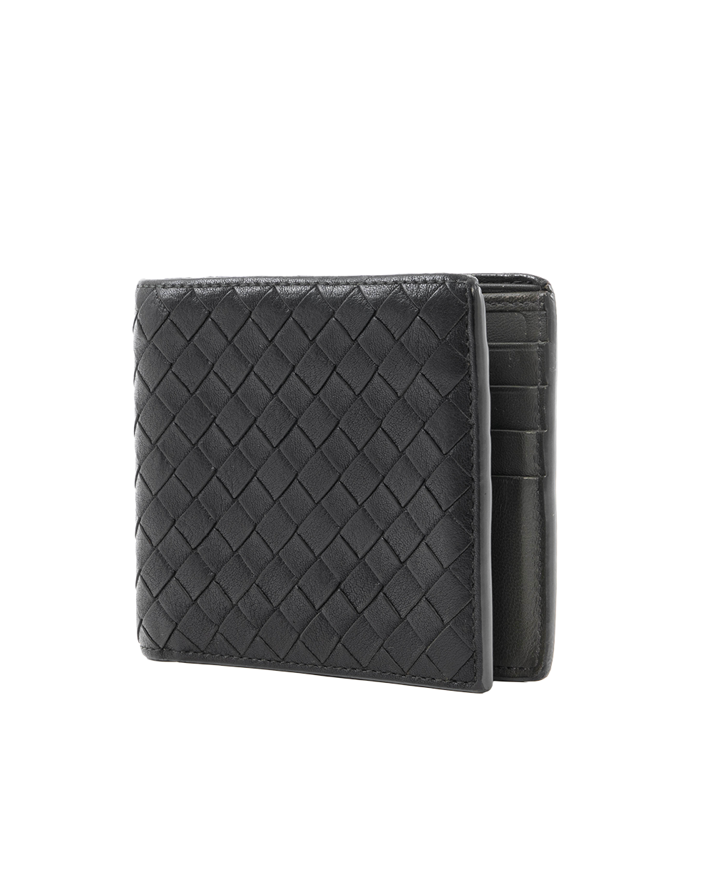 BOTTEGA 8 CARD WALLET SHORT BLACK CALF B05425922D 7206