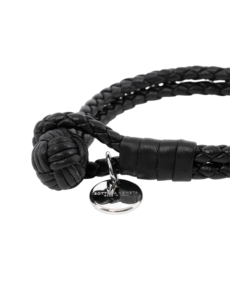 BOTTEGA BRACELET M BLACK LEATHER SHW 1196