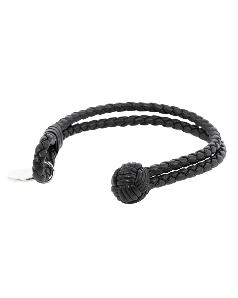 BOTTEGA BRACELET M BLACK LEATHER SHW 1200