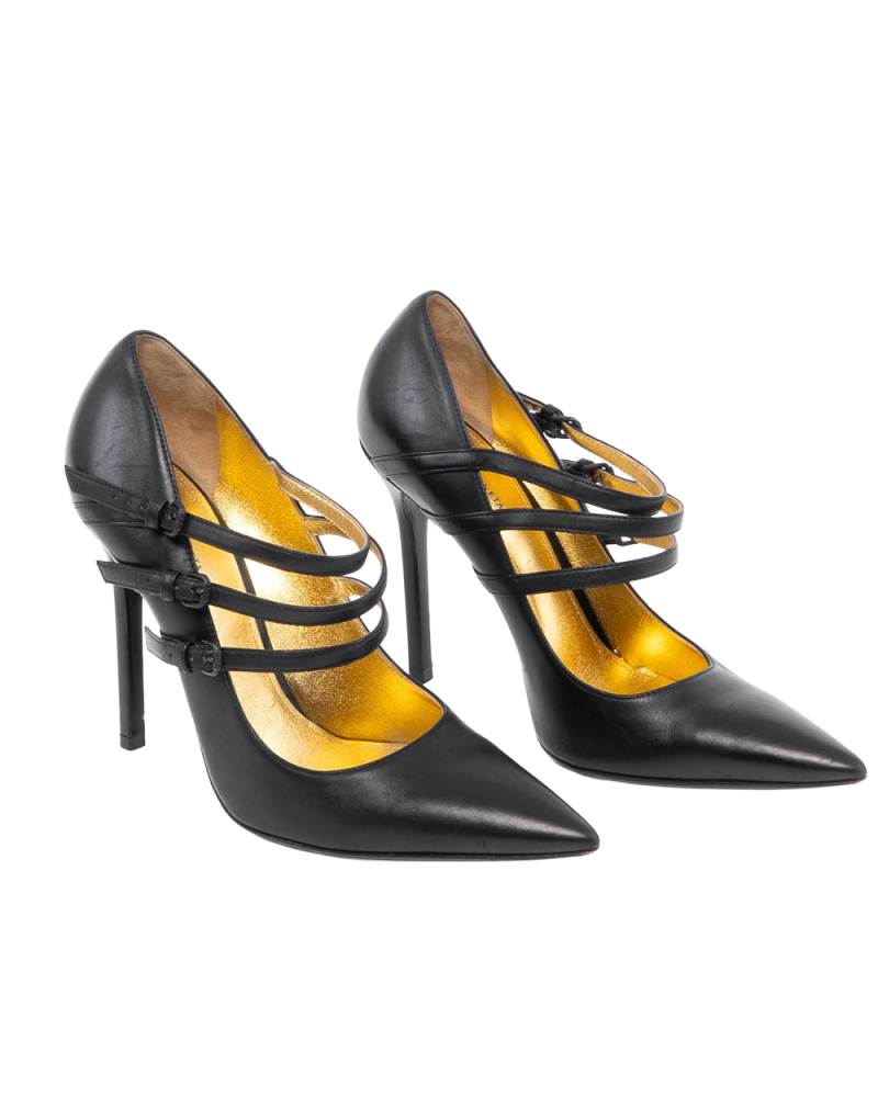 BOTTEGA HIGH HEEL 39 BLACK LEATHER BHW25 2210