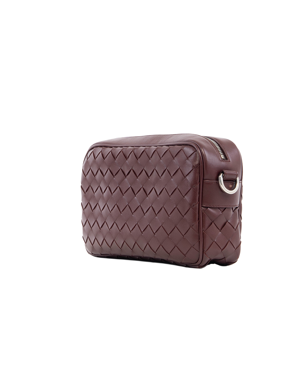 BOTTEGA INTRECCIATO CAMERA BAG SMALL RED BURGANDY CALF SHW 5310