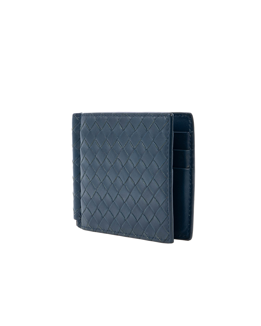 BOTTEGA MONEY CLIP SHORT BLUE NAVY CALF S01186481R 3471