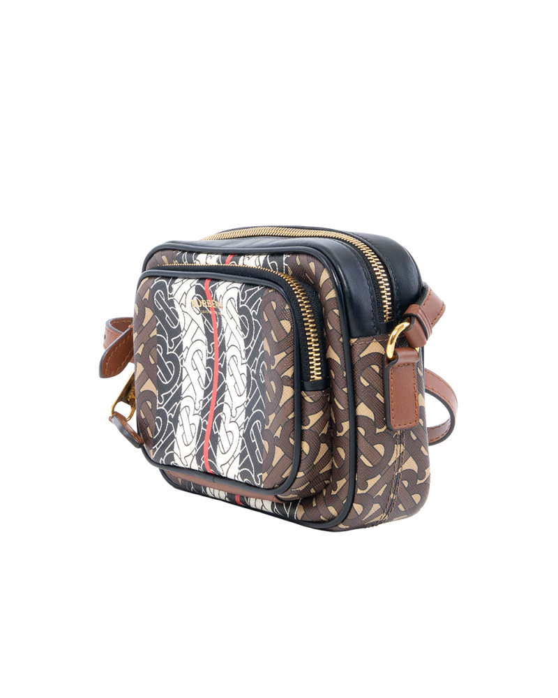 BURBERRY SHOULDER BAG MINI BROWN WHITE RED BLACK BB MONOGRAM GHW YCORD117CAL 0169