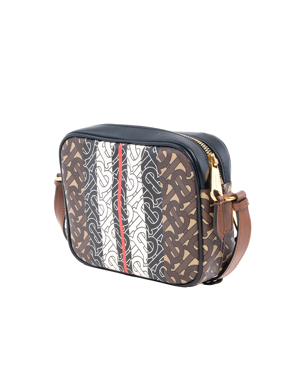 BURBERRY SHOULDER BAG MINI BROWN WHITE RED BLACK BB MONOGRAM GHW YCORD117CAL 0170