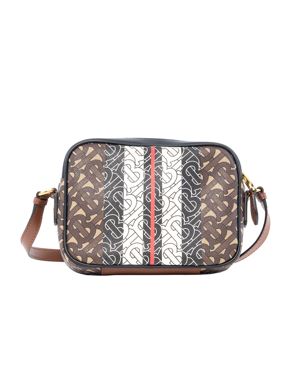 BURBERRY SHOULDER BAG MINI BROWN WHITE RED BLACK BB MONOGRAM GHW YCORD117CAL 0171