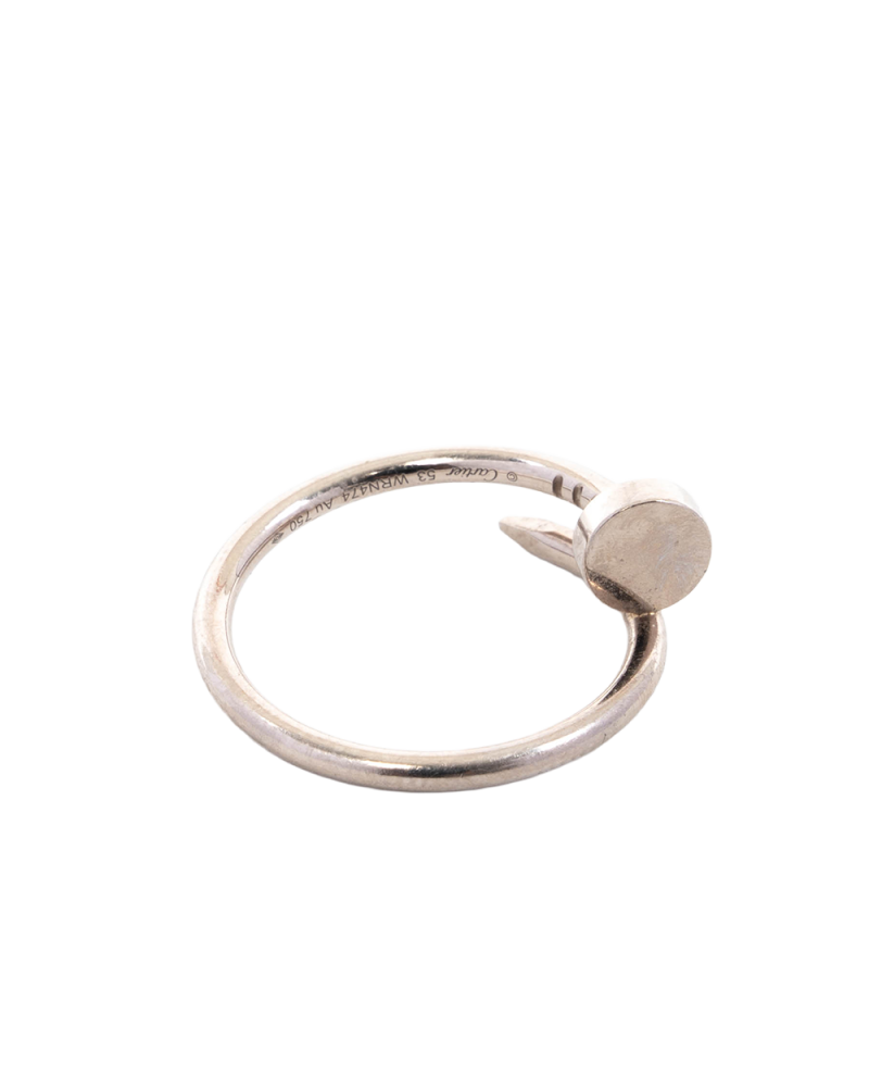 CARTIER JUSTE AN CLOU RING 53 WHITE GOLD SHW WRN474 5465
