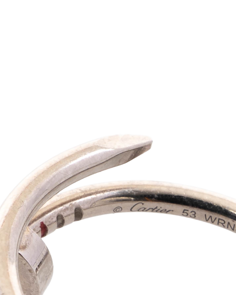 CARTIER JUSTE AN CLOU RING 53 WHITE GOLD SHW WRN474 5468