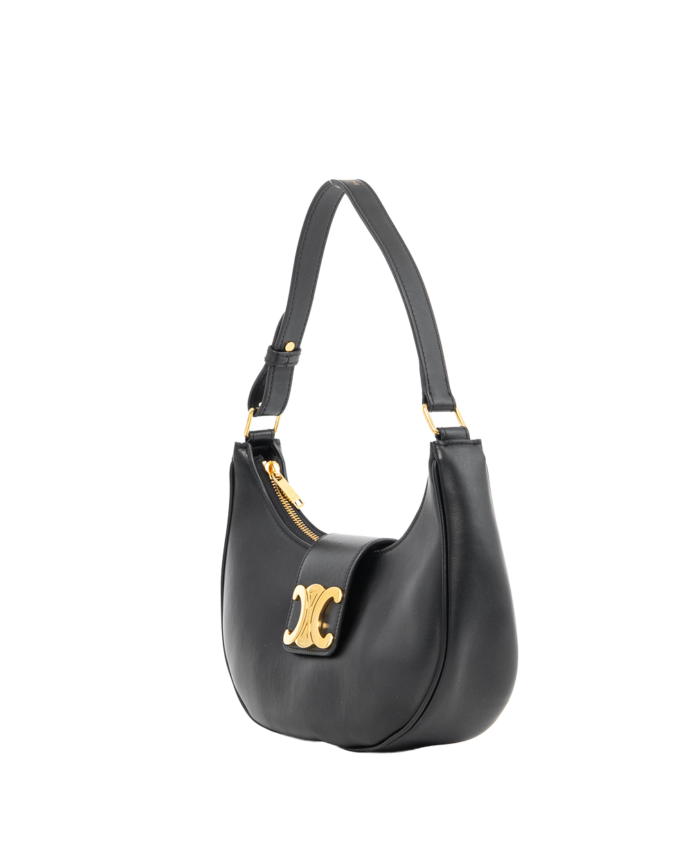 CELINE AVA TRIOMPHE MEDIUM BLACK CALF GHW S GA 0234 0460