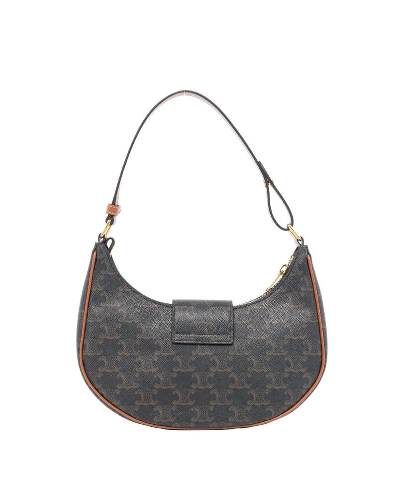 CELINE AVA TRIOMPHE MEDIUM BROWN TAN CANVAS GHW F GA 2293 F AT 2283 3092