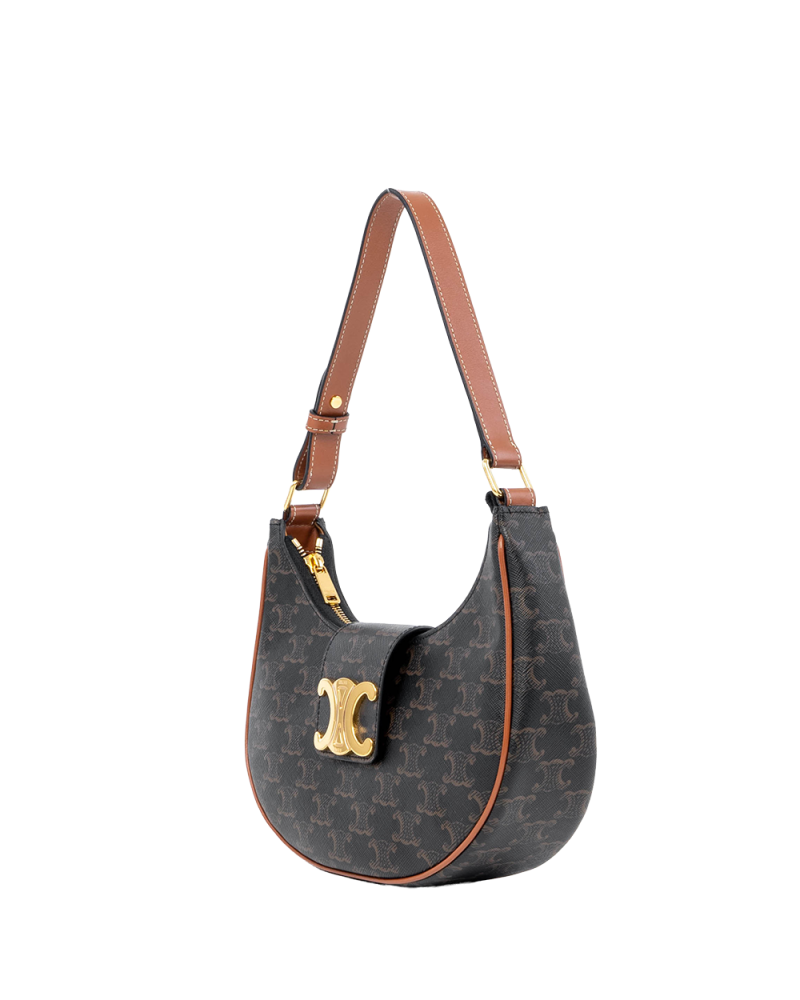 CELINE AVA TRIOMPHE MEDIUM BROWN TAN CANVAS GHW S GA 4213 05911