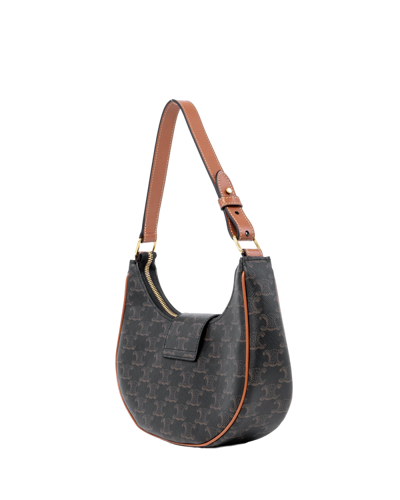 CELINE AVA TRIOMPHE MEDIUM BROWN TAN CANVAS GHW S GA 4213 05912