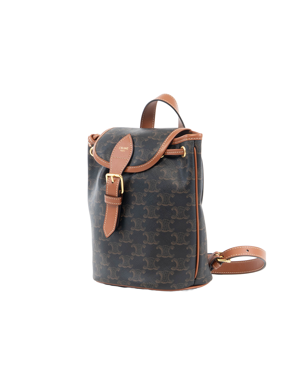 CELINE BACKPACK FOLCO MINI BROWN CANVAS GHW U SL 1214 U AT 1204 5281