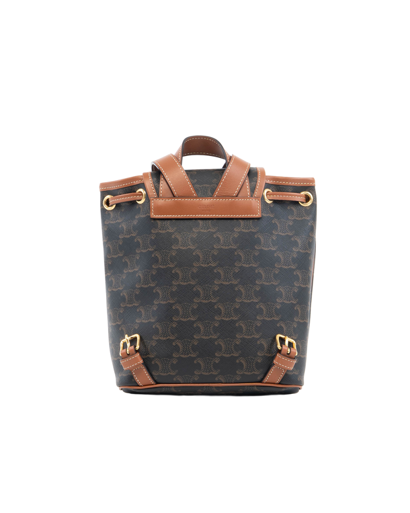 CELINE BACKPACK FOLCO MINI BROWN CANVAS GHW U SL 1214 U AT 1204 5283
