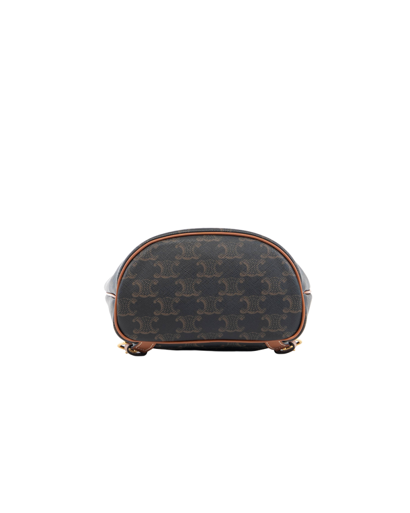 CELINE BACKPACK FOLCO MINI BROWN CANVAS GHW U SL 1214 U AT 1204 5284