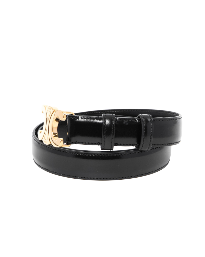 CELINE BELT 2.5 CM 80 BLACK CALF GHW F BP 2263 01701