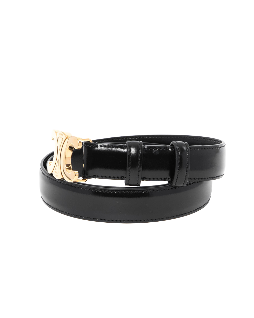 CELINE BELT 2.5 CM 80 BLACK CALF GHW F BP 2263 01701