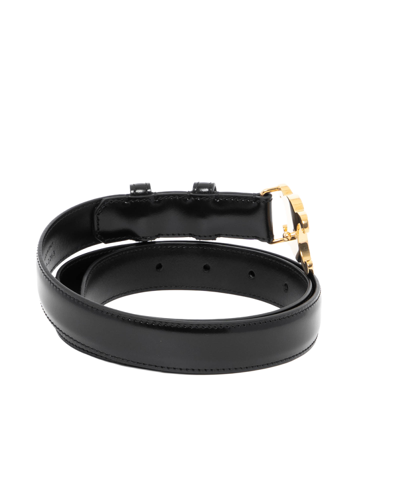 CELINE BELT 2.5 CM 80 BLACK CALF GHW F BP 2263 01702