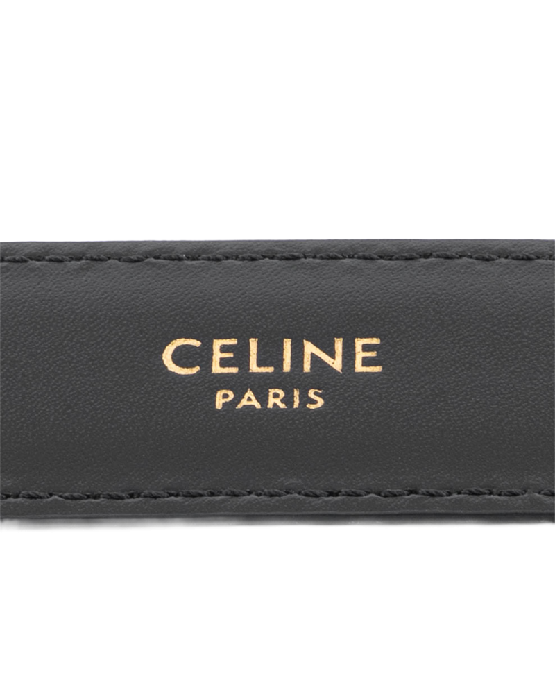 CELINE BELT 2.5 CM 80 BLACK CALF GHW F BP 2263 01709