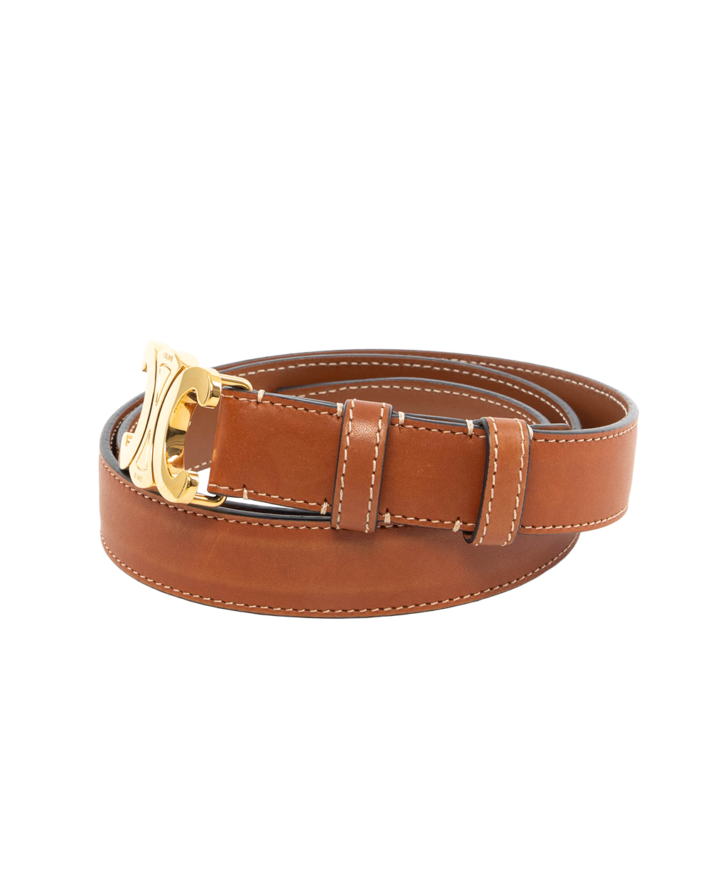 CELINE BELT 2.5 CM 80 BROWN CALF GHW F LM 2262 0597