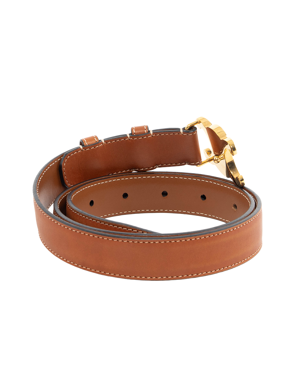 CELINE BELT 2.5 CM 80 BROWN CALF GHW F LM 2262 0598
