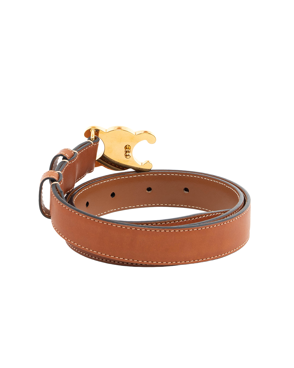 CELINE BELT 2.5 CM 80 BROWN CALF GHW F LM 2262 0599