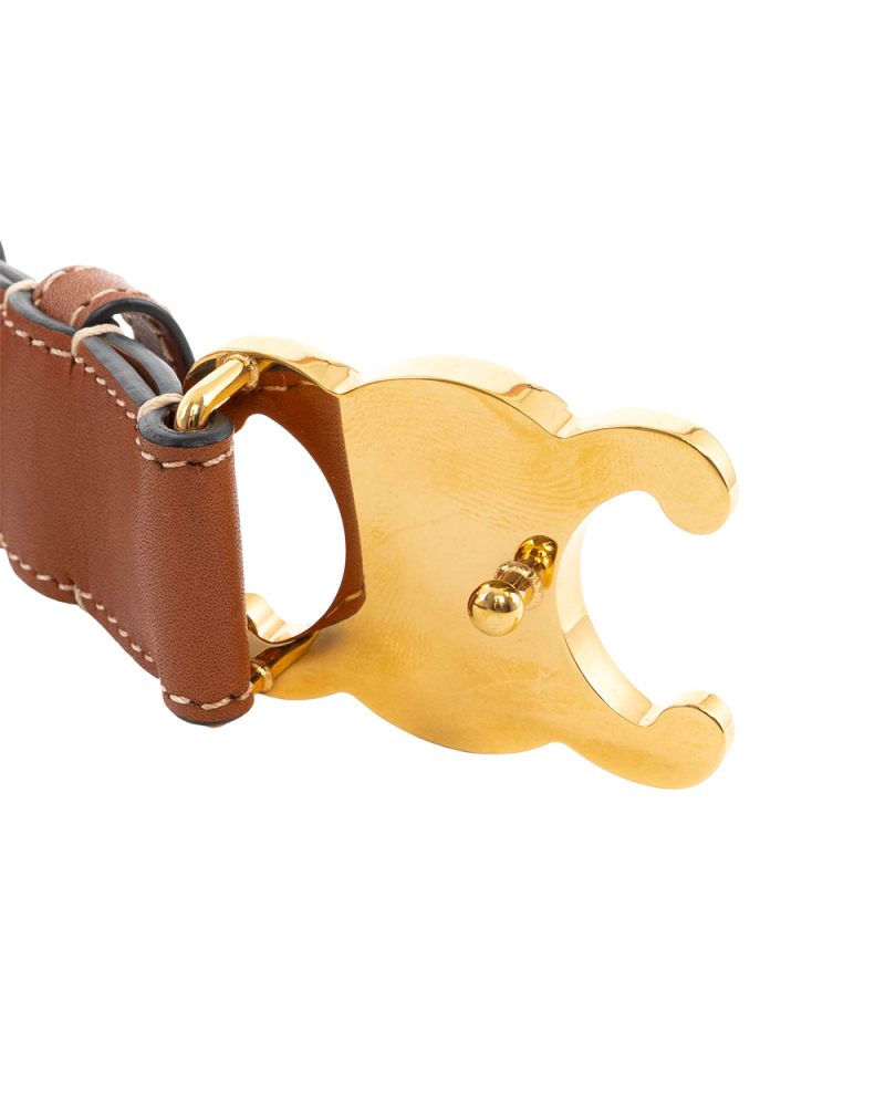 CELINE BELT 2.5 CM 80 BROWN CALF GHW F LM 2262 0605