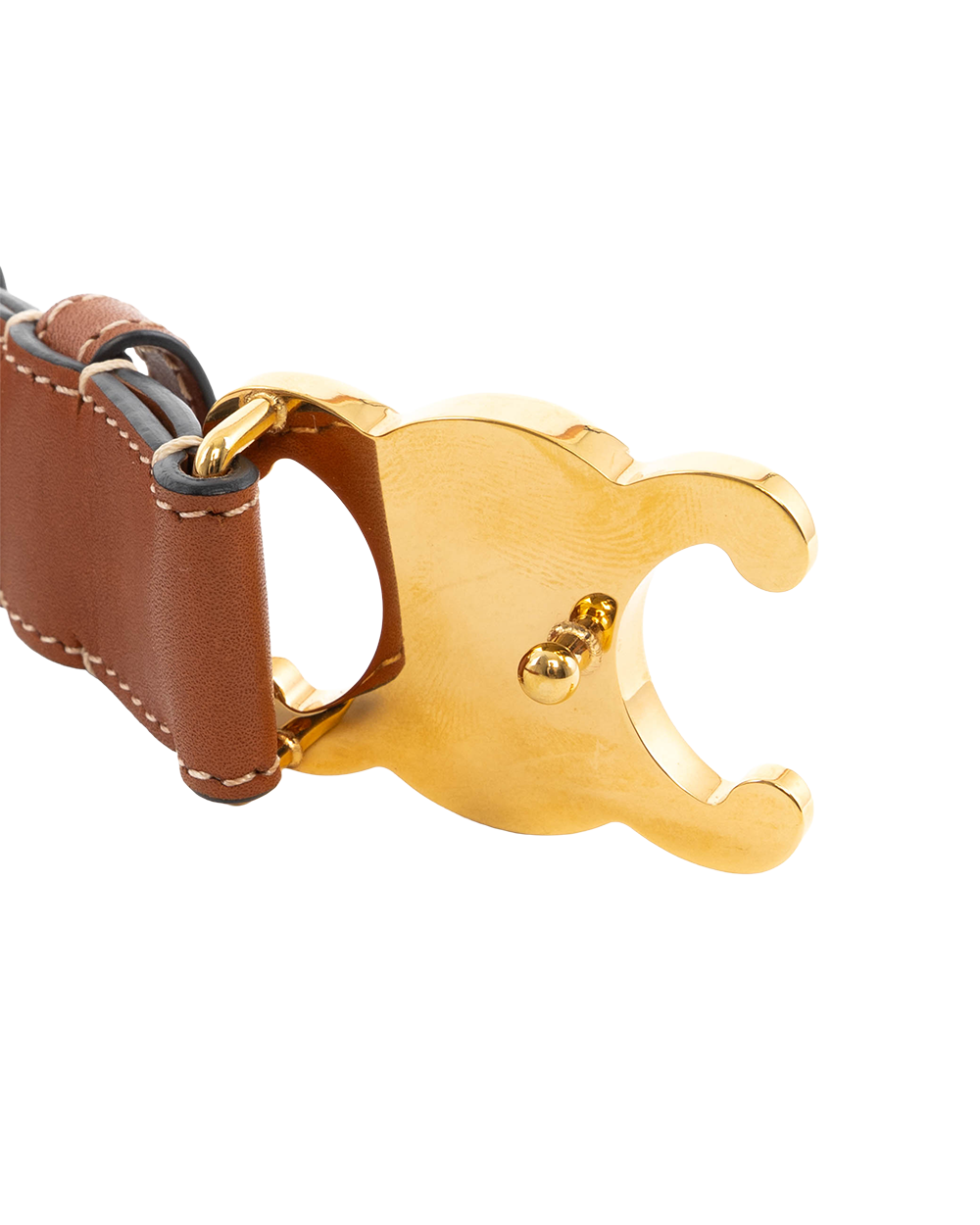 CELINE BELT 2.5 CM 80 BROWN CALF GHW F LM 2262 0605