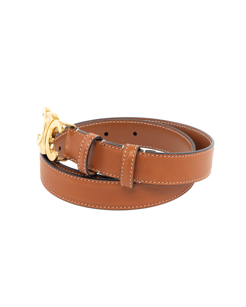 CELINE BELT 70 BROWN CALF GHW U BP 5202 5439