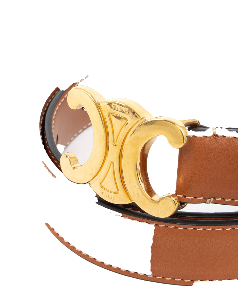 CELINE BELT 70 BROWN CALF GHW U BP 5202 5442