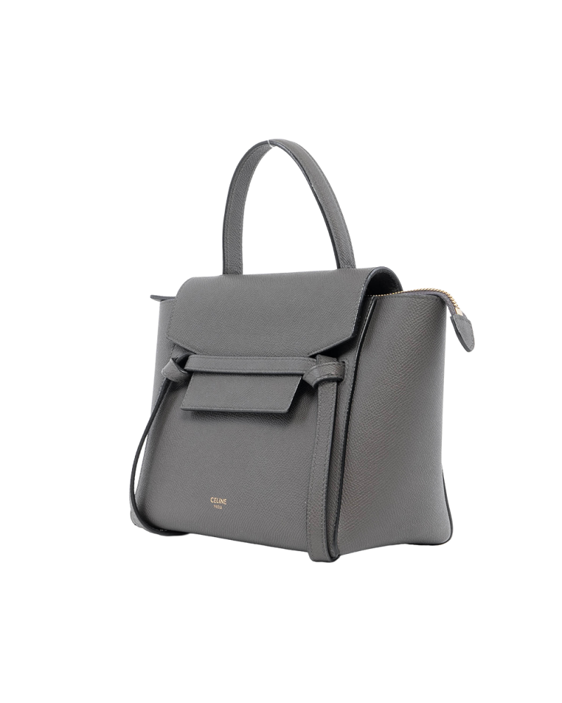 CELINE BELT BAG NANO GRAY CALF GHW S FB 419 01290
