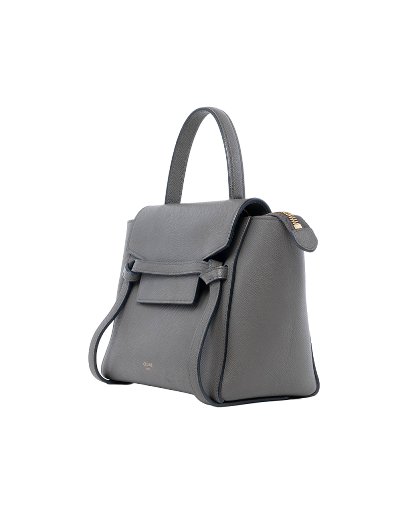 CELINE BELT BAG NANO GRAY CALF GHW U SL 0188 00503