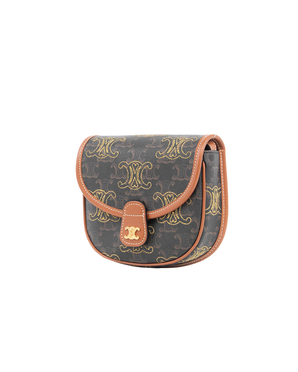 CELINE BESACE TRIOMPHE MINI BROWN MONOGRAM CANVAS GHW FCU 0282 5454