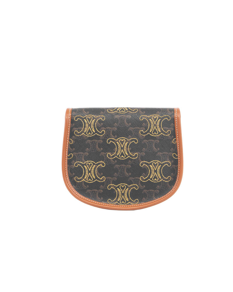 CELINE BESACE TRIOMPHE MINI BROWN MONOGRAM CANVAS GHW FCU 0282 5456