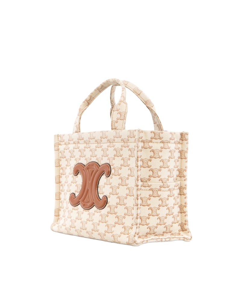 CELINE CABAS SMALL WHITE BEIGE DENIM GHW U SL 1244 5482