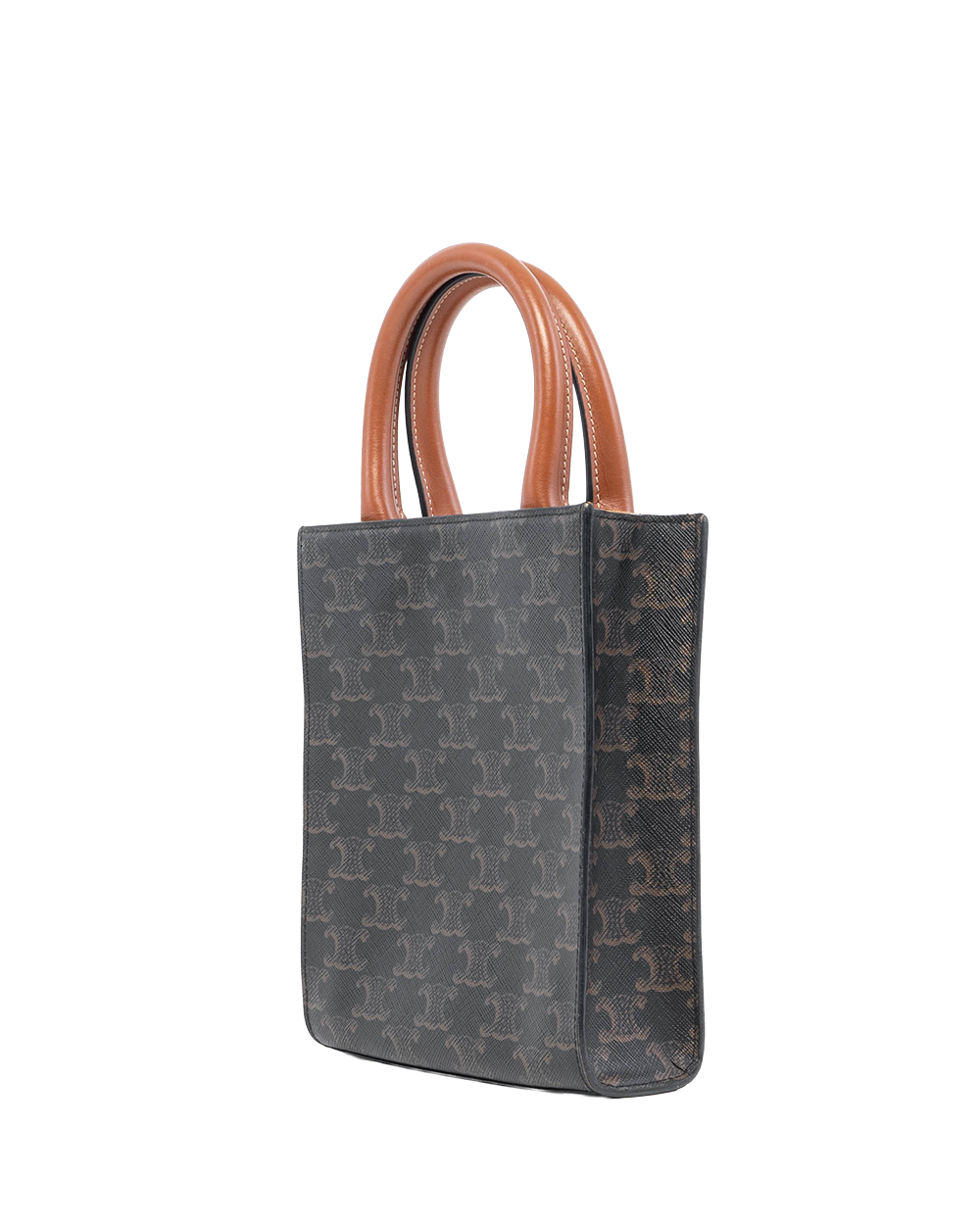 CELINE CABAS VERTICAL MINI BROWN TAN CANVAS GHW 3077